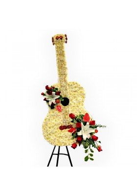 Guitarra con flores
