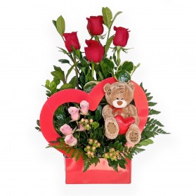 Corazón "Dulce Sorpresa" con Peluche